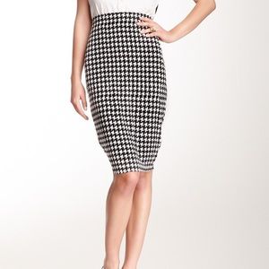 Vince Camino Elastic Houndstooth Skirt Sz XS
